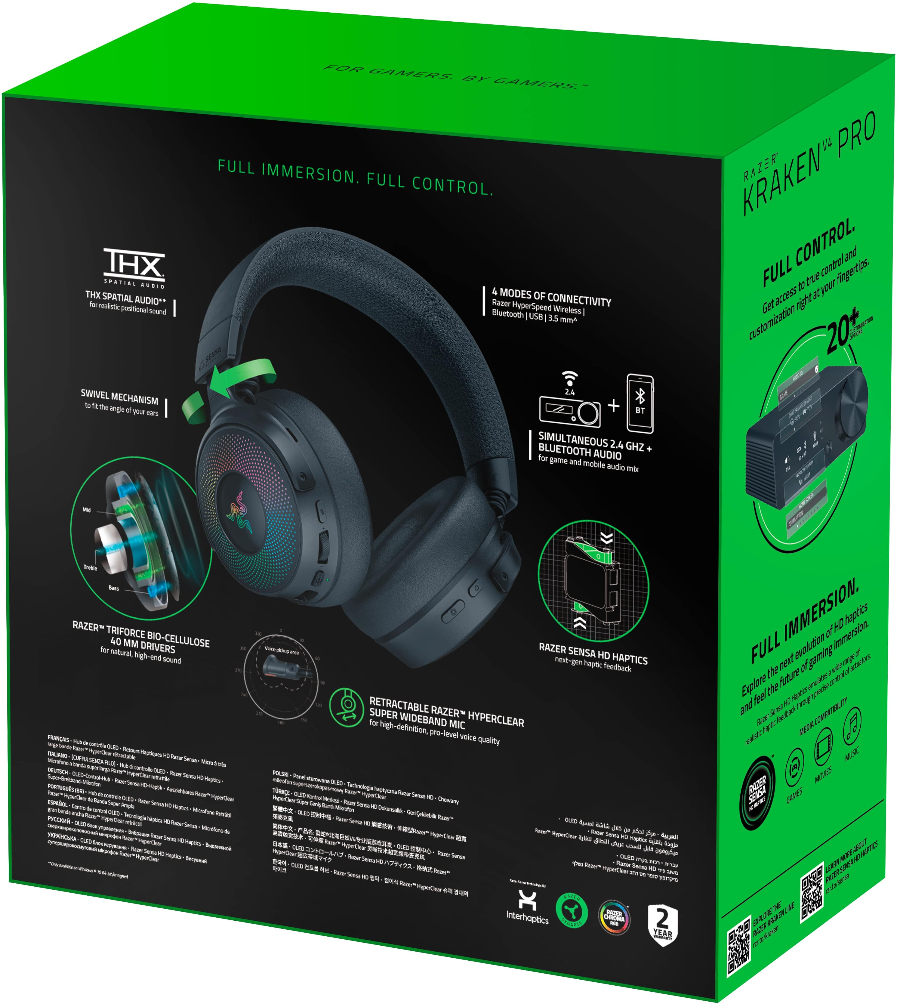 Игровая гарнитура Razer Kraken V4 Pro mini-jack/USB-A/BT/WL Black (RZ04-05160100-R3M1) фото 12