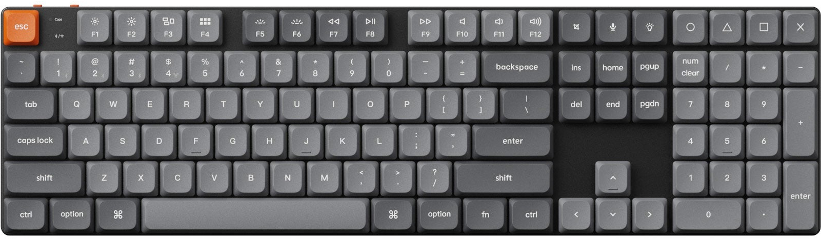 Клавіатура Keychron K5 Max 104Key, Gateron MX 2.0 Red, WL/BT/USB-A, QMK, RGB, Black (K5M-B1-UA)фото