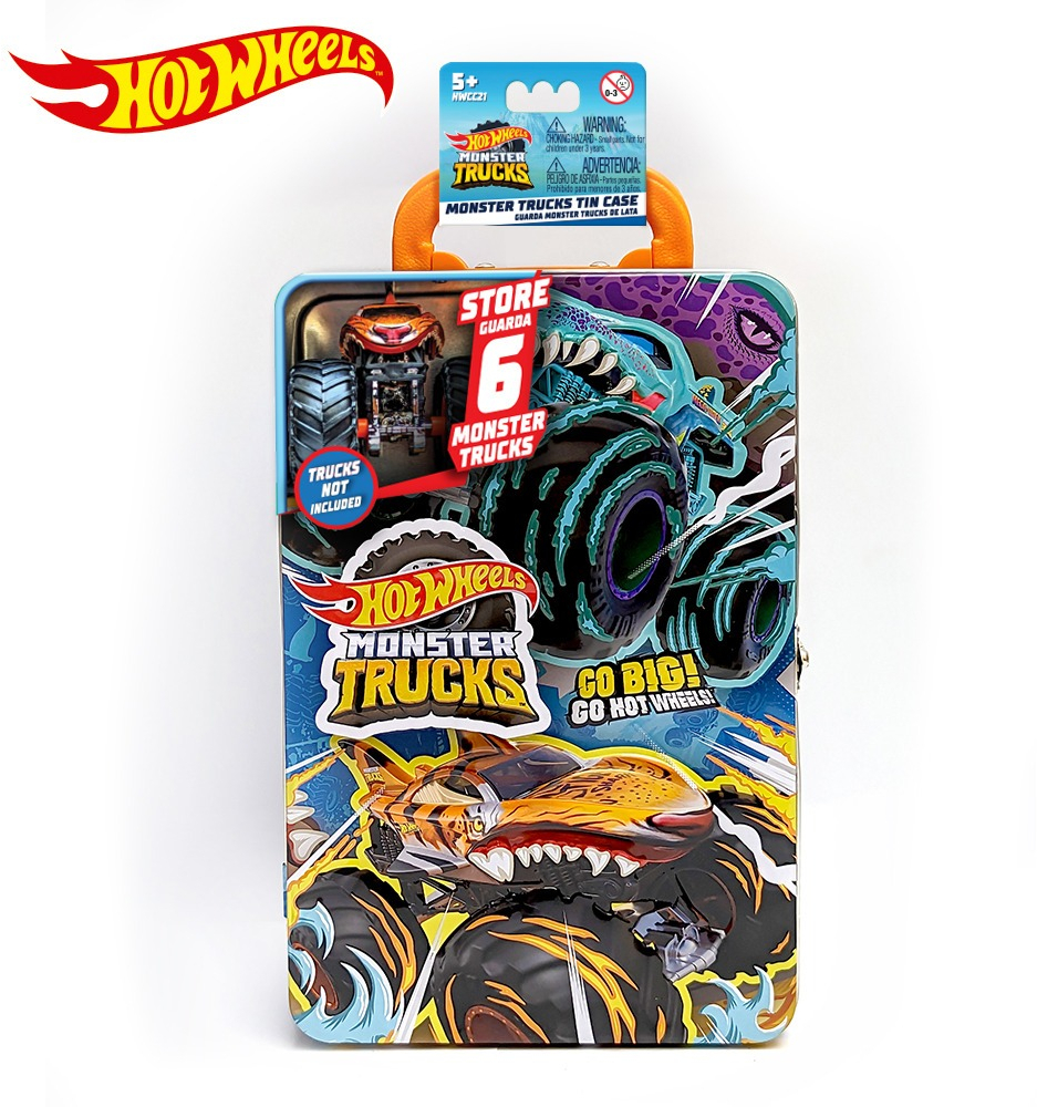 Металлический контейнер для хранения машинок "Monster Trucks" Hot Wheels (HWCC21) фото