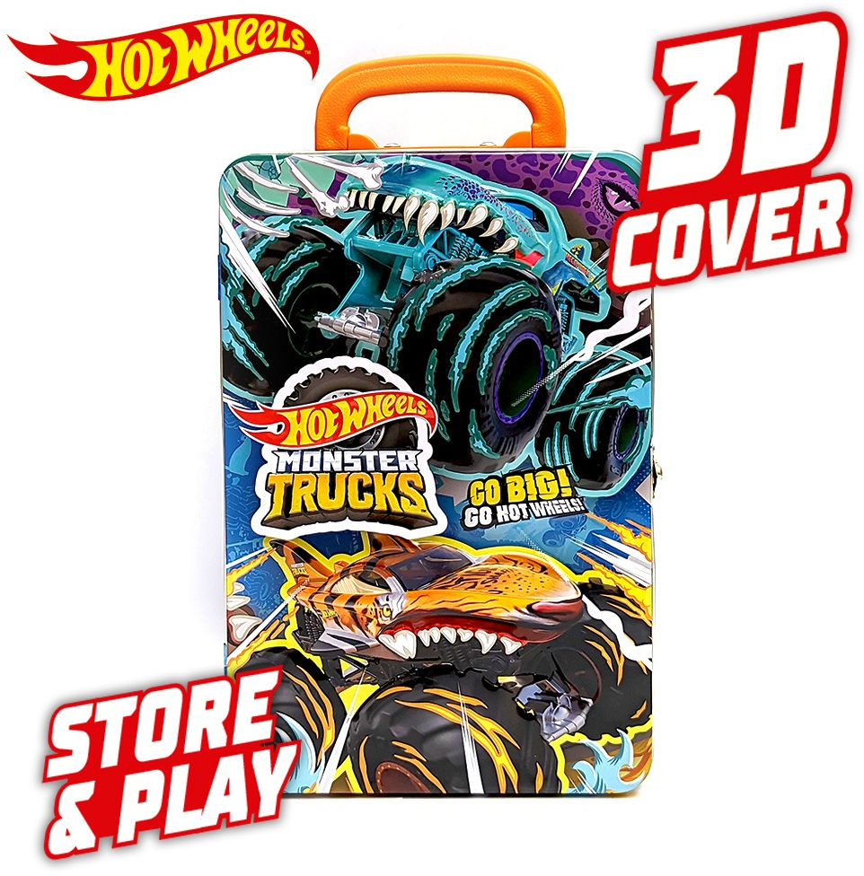 Металлический контейнер для хранения машинок "Monster Trucks" Hot Wheels (HWCC21) фото