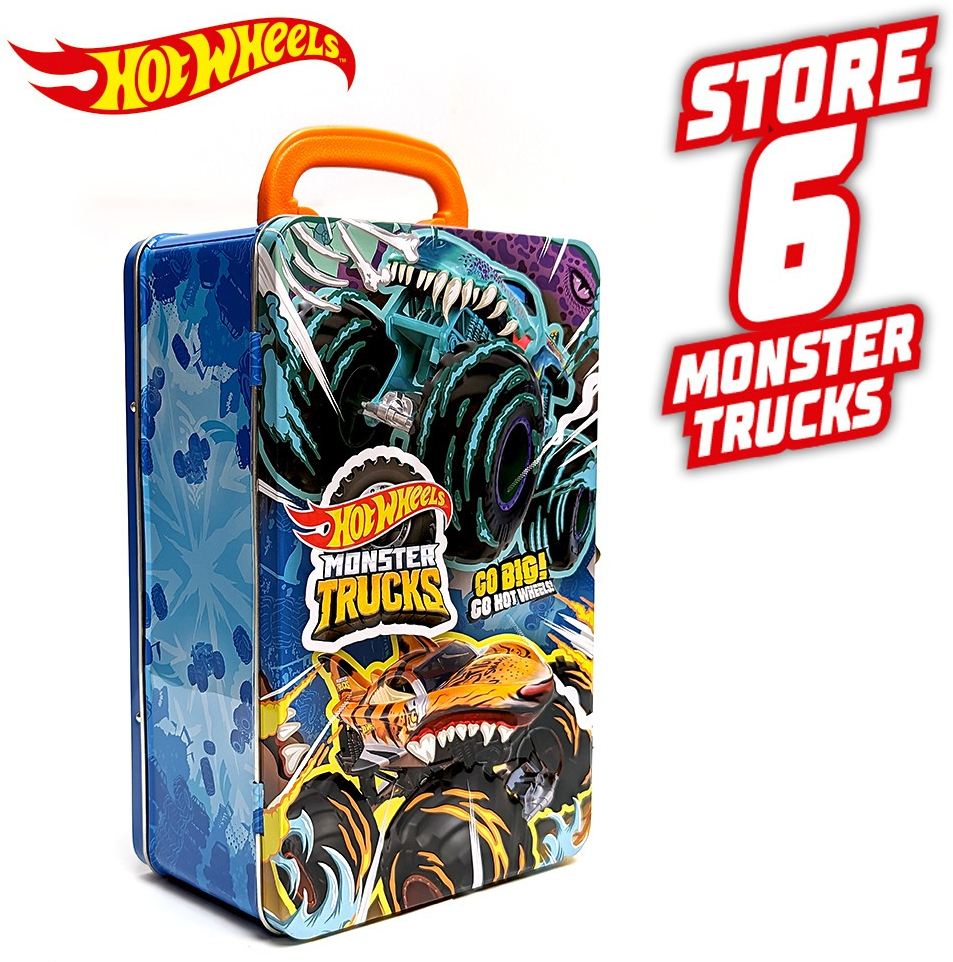 Металлический контейнер для хранения машинок "Monster Trucks" Hot Wheels (HWCC21) фото