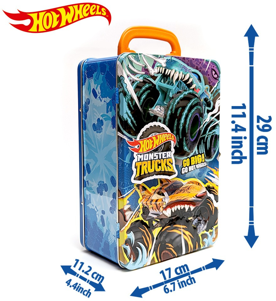 Металлический контейнер для хранения машинок "Monster Trucks" Hot Wheels (HWCC21) фото