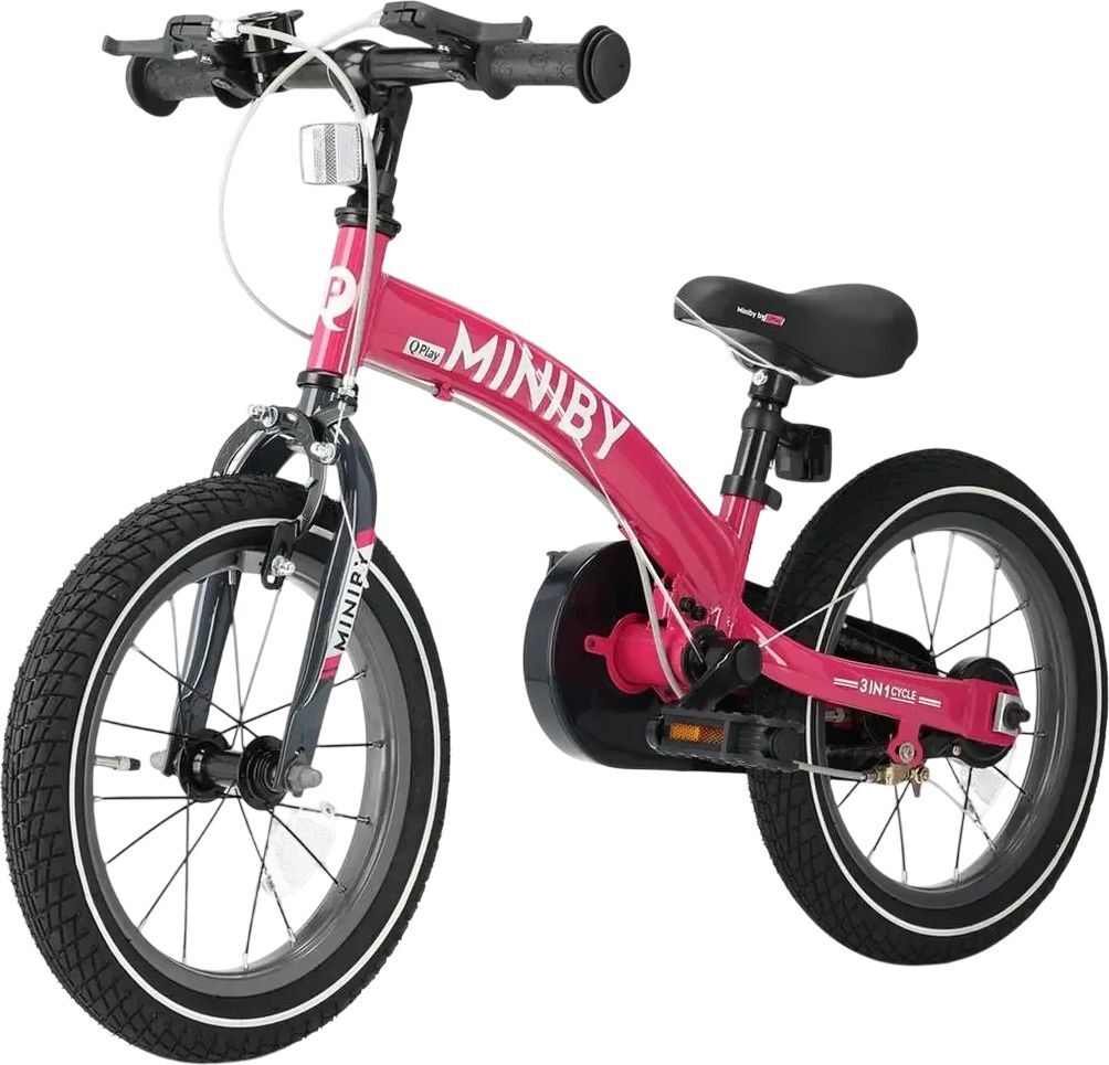 Велосипед-беговел QPLAY Miniby 3-в-1 розовый (CB01MiniByPink) фото 4