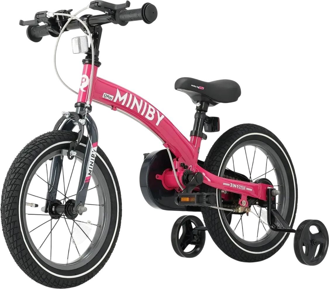 Велосипед-беговел QPLAY Miniby 3-в-1 розовый (CB01MiniByPink) фото 3
