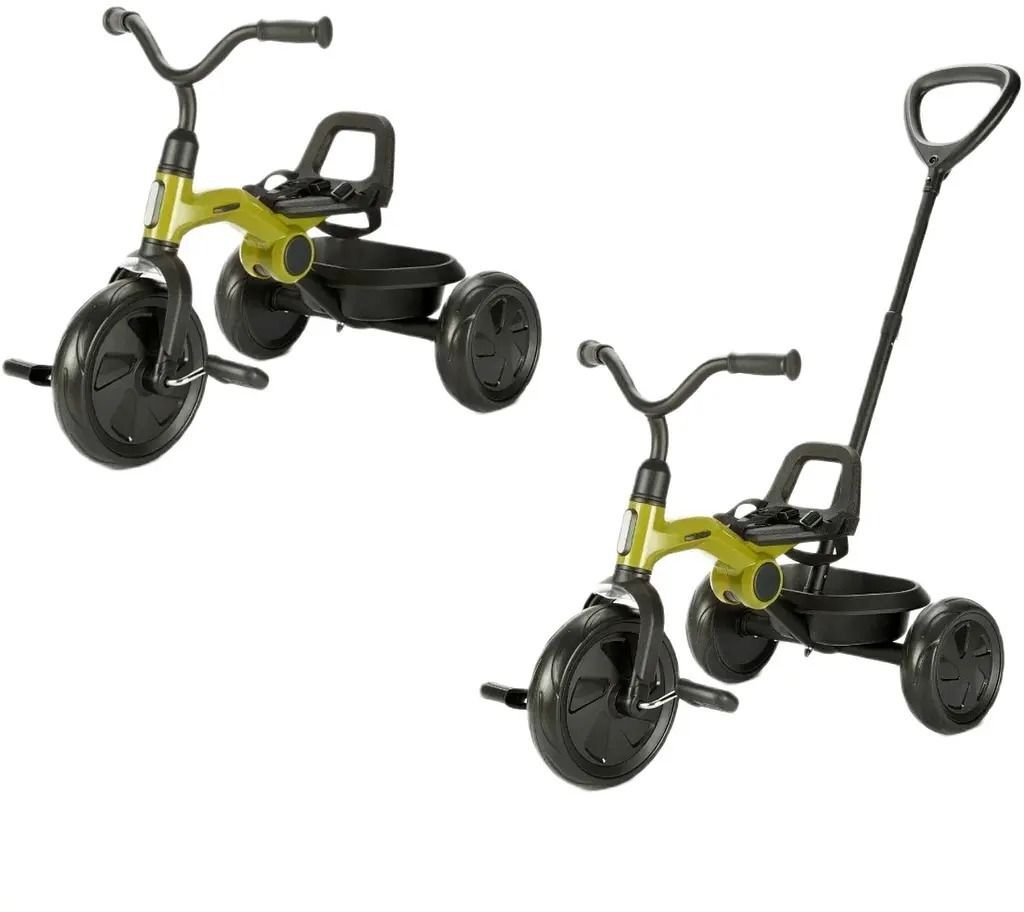 Велосипед трехколесный QPLAY Ant+ с родительской ручкой складной салатовый (T190-2Ant+Green) фото 3