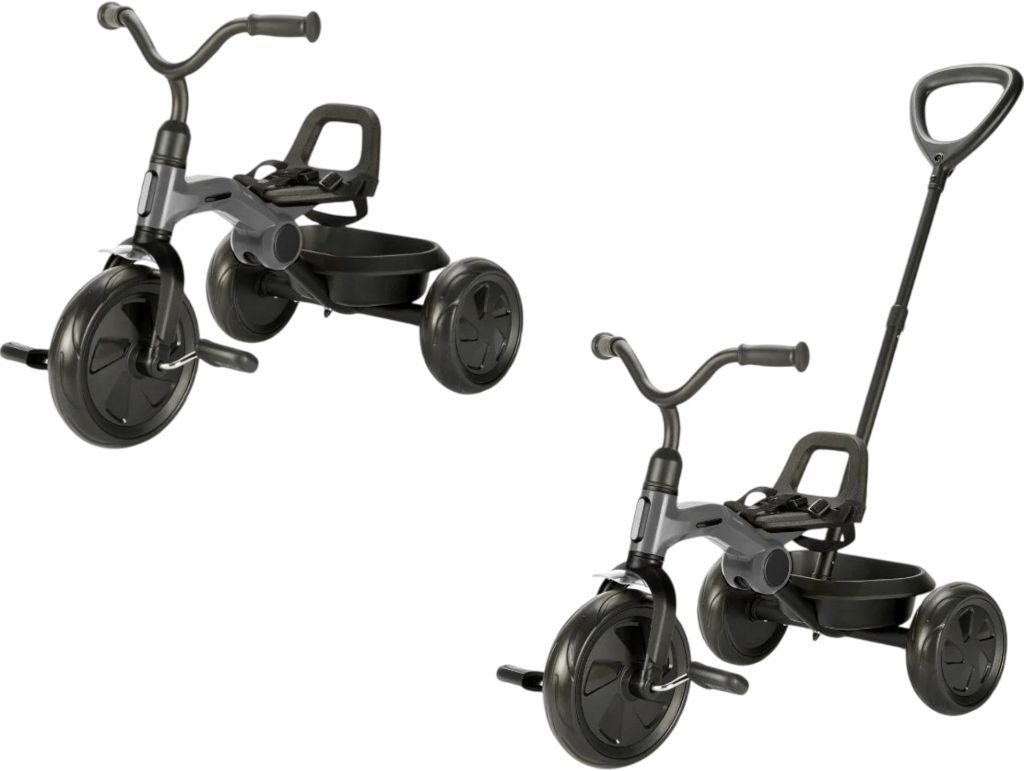 Велосипед трехколесный QPLAY Ant+ с родительской ручкой складной темно-серый (T190-2Ant+Grey) фото 3
