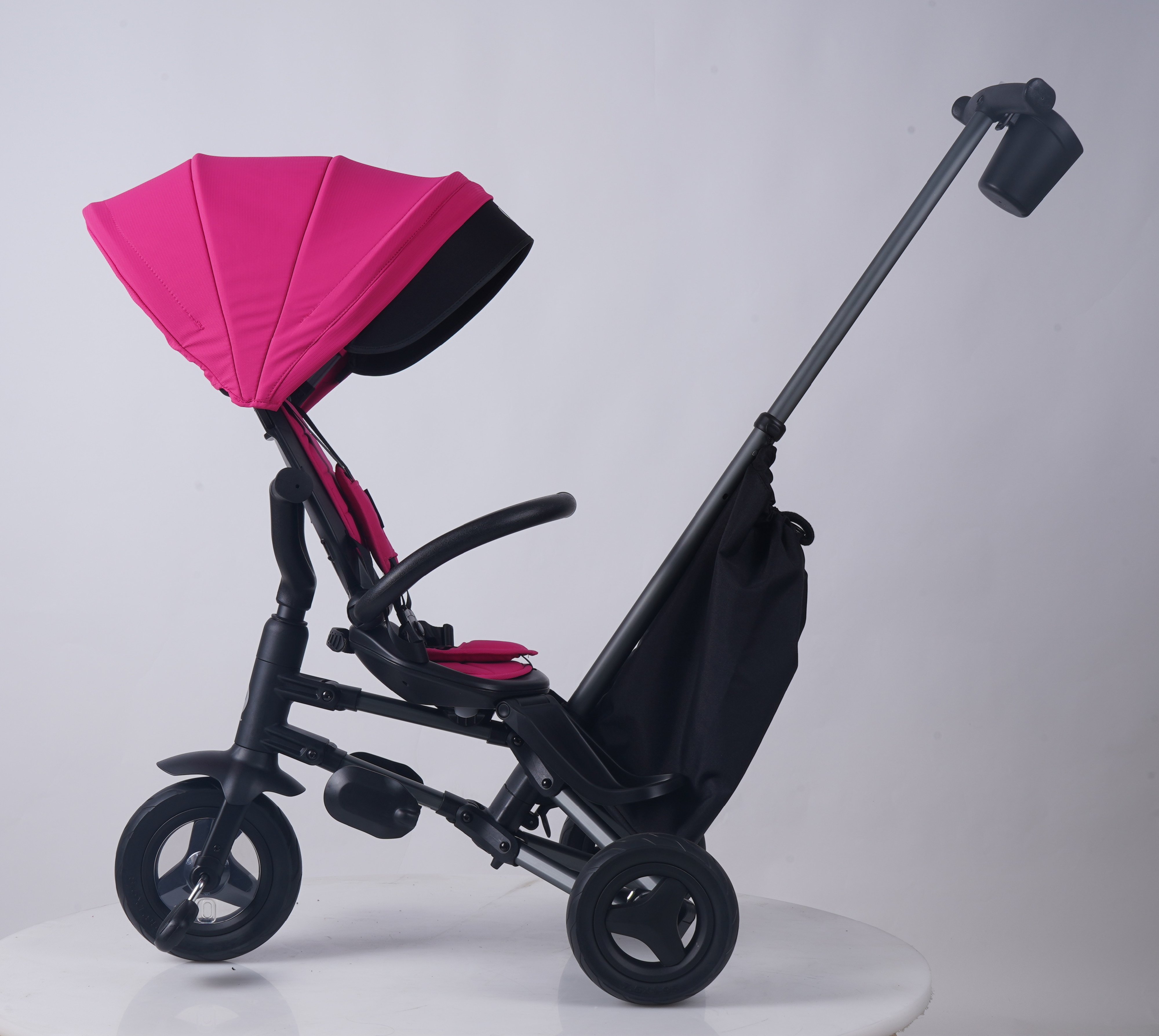 Велосипед складной трехколесный детский Nova+ Rubber Floral Pink (S700-13Nova+FloralPink) фото 2