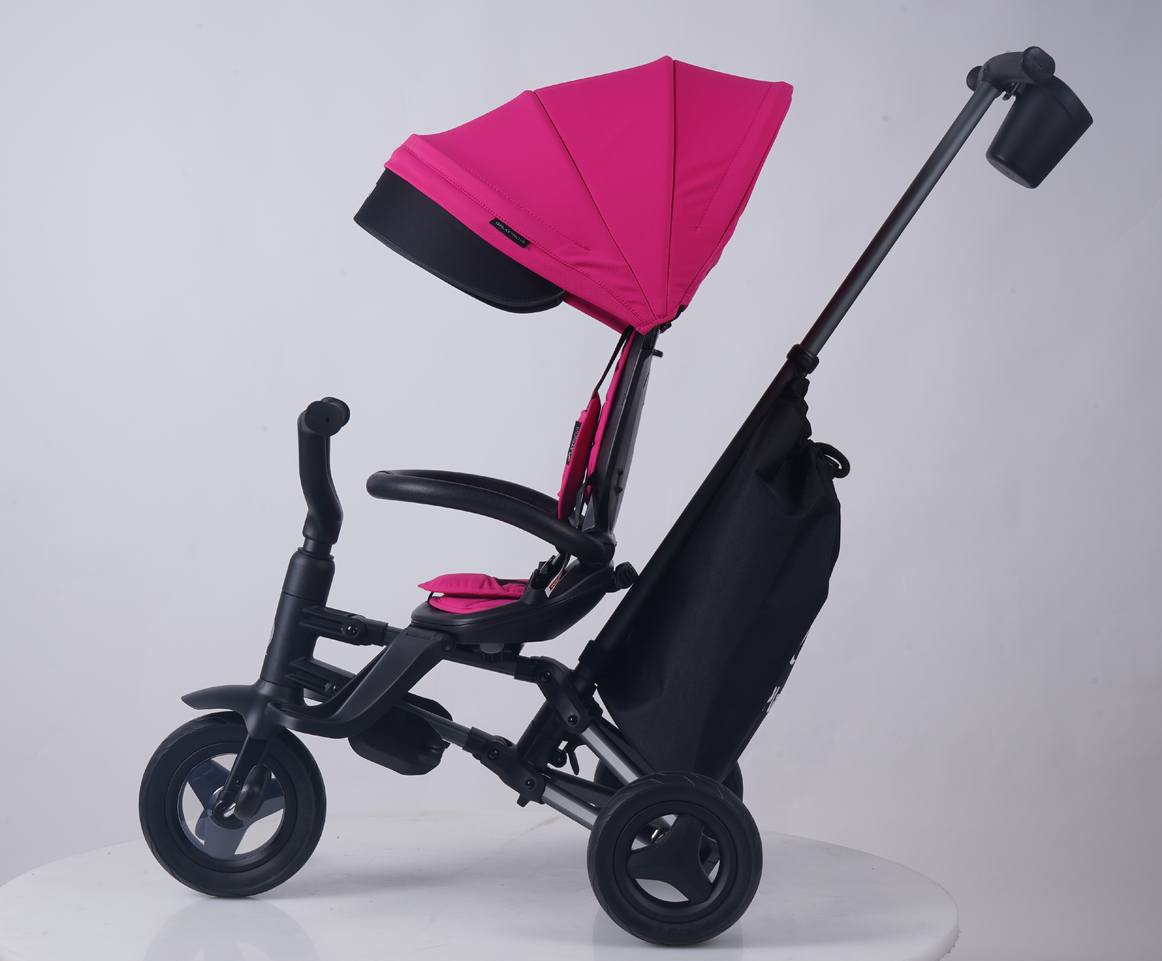 Велосипед складной трехколесный детский Nova+ Rubber Floral Pink (S700-13Nova+FloralPink) фото 3