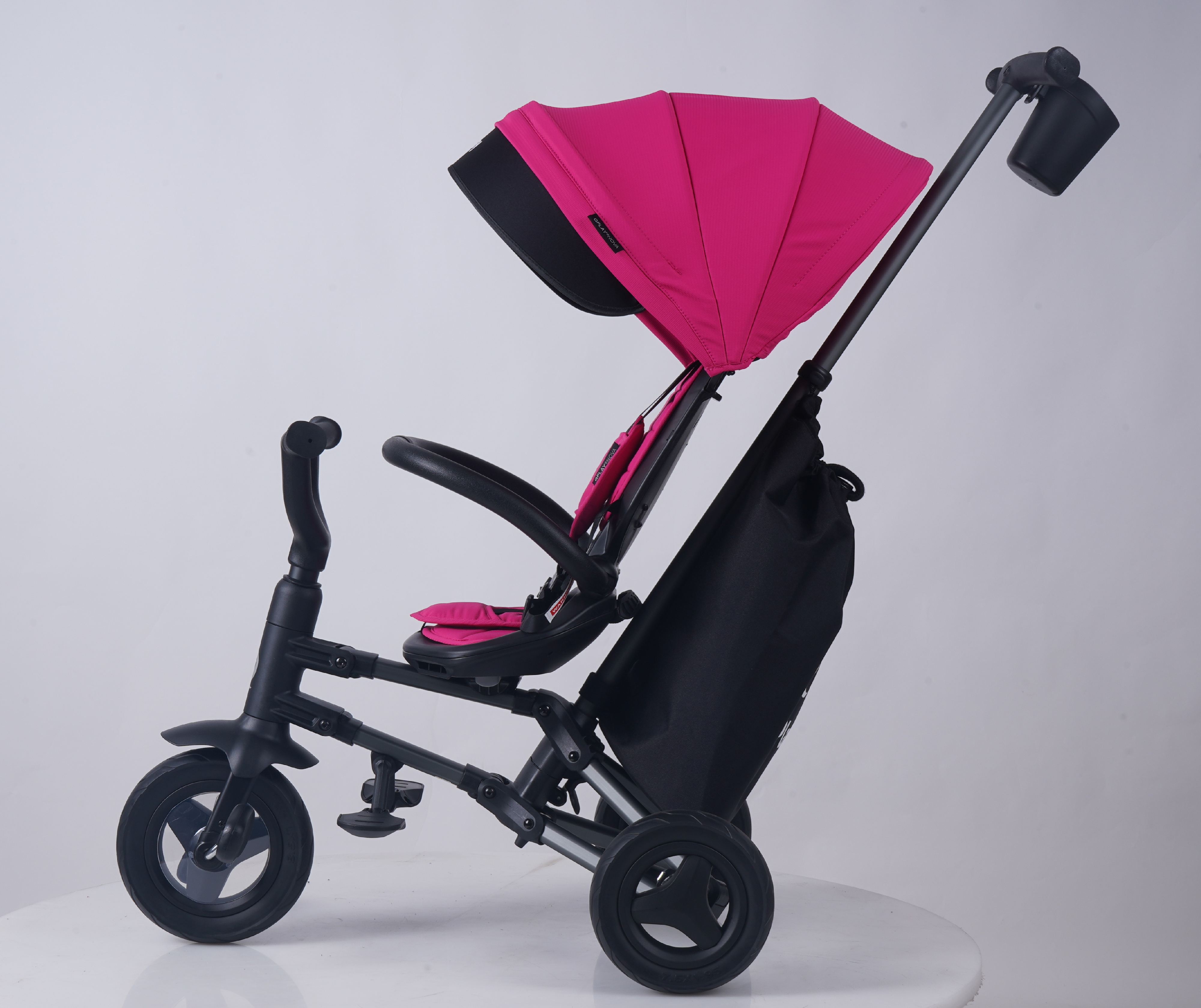 Велосипед складной трехколесный детский Nova+ Rubber Floral Pink (S700-13Nova+FloralPink) фото 4