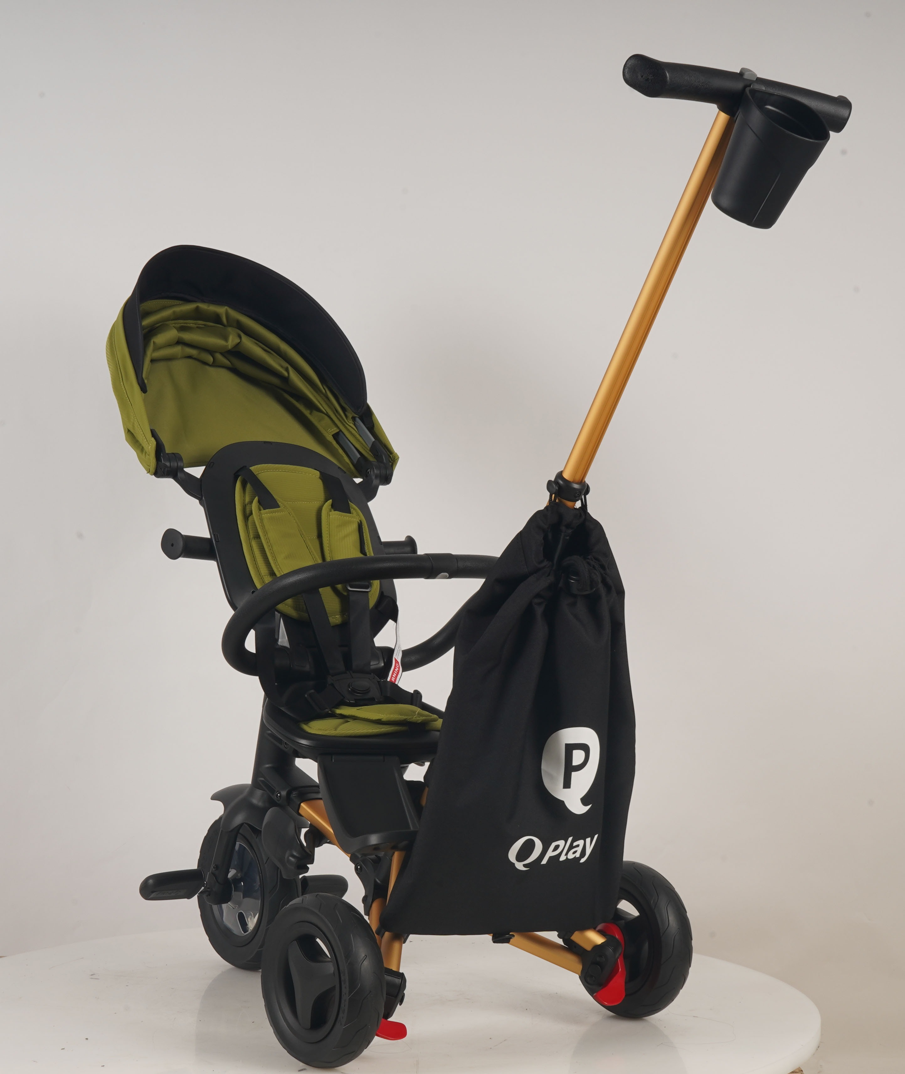 Велосипед складной трехколесный детский Nova+ Rubber Military Green-Gold (S700-13Nova+RubberGreenGo) фото 3