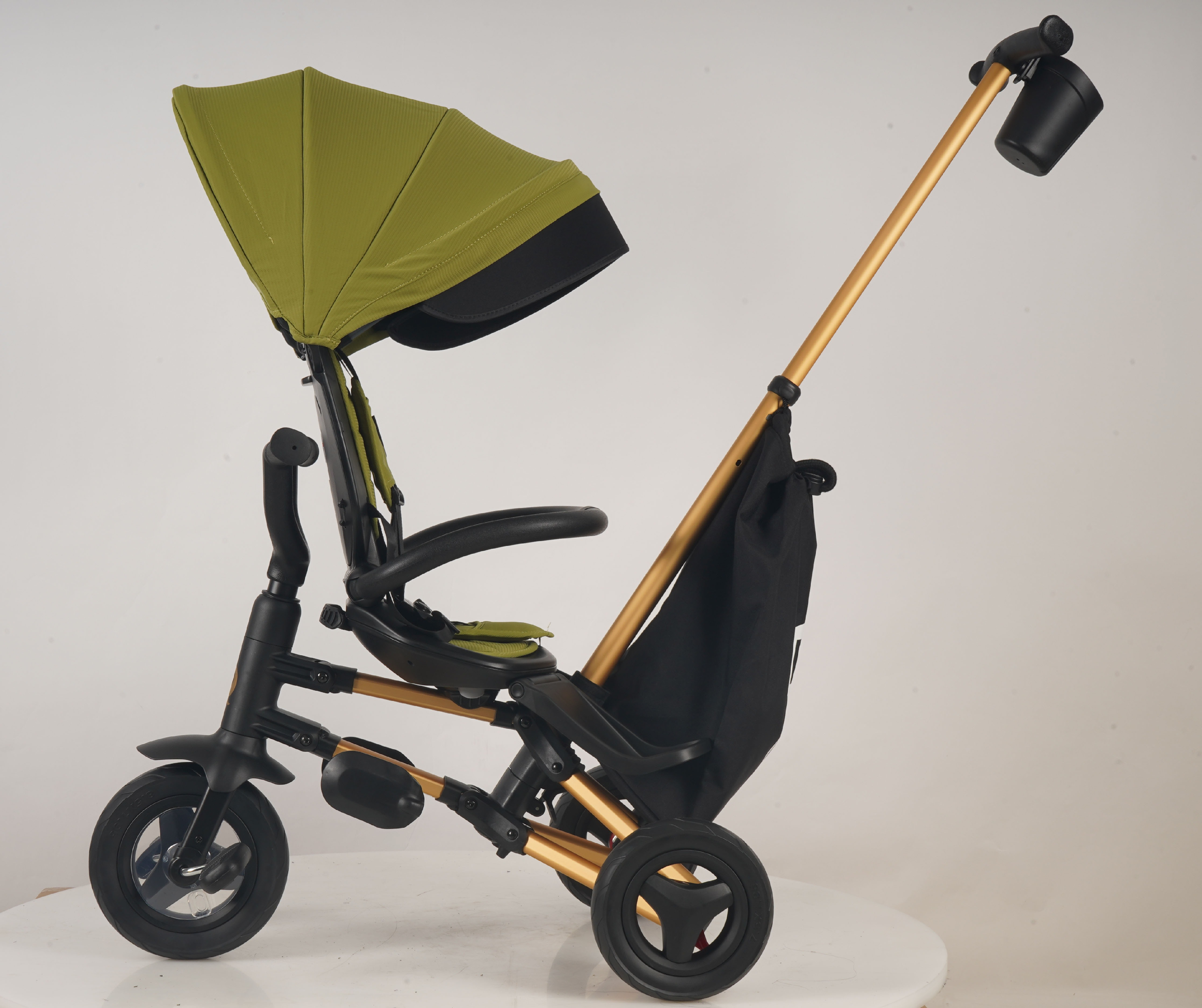 Велосипед складной трехколесный детский Nova+ Rubber Military Green-Gold (S700-13Nova+RubberGreenGo) фото 5