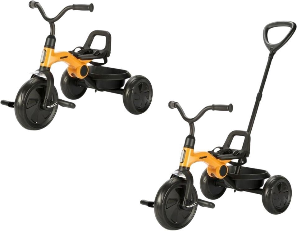 Велосипед триколісний QPLAY Ant+ із батьківською ручкою складаний жовтий (T190-2Ant+Yellow)фото