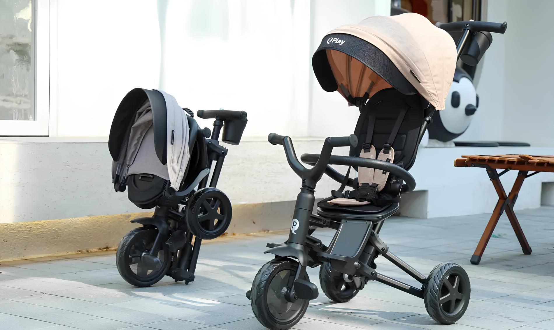 Велосипед трехколесный QPLAY Nova Niello складной серый (S700-6NovaNielloGrey) фото 12