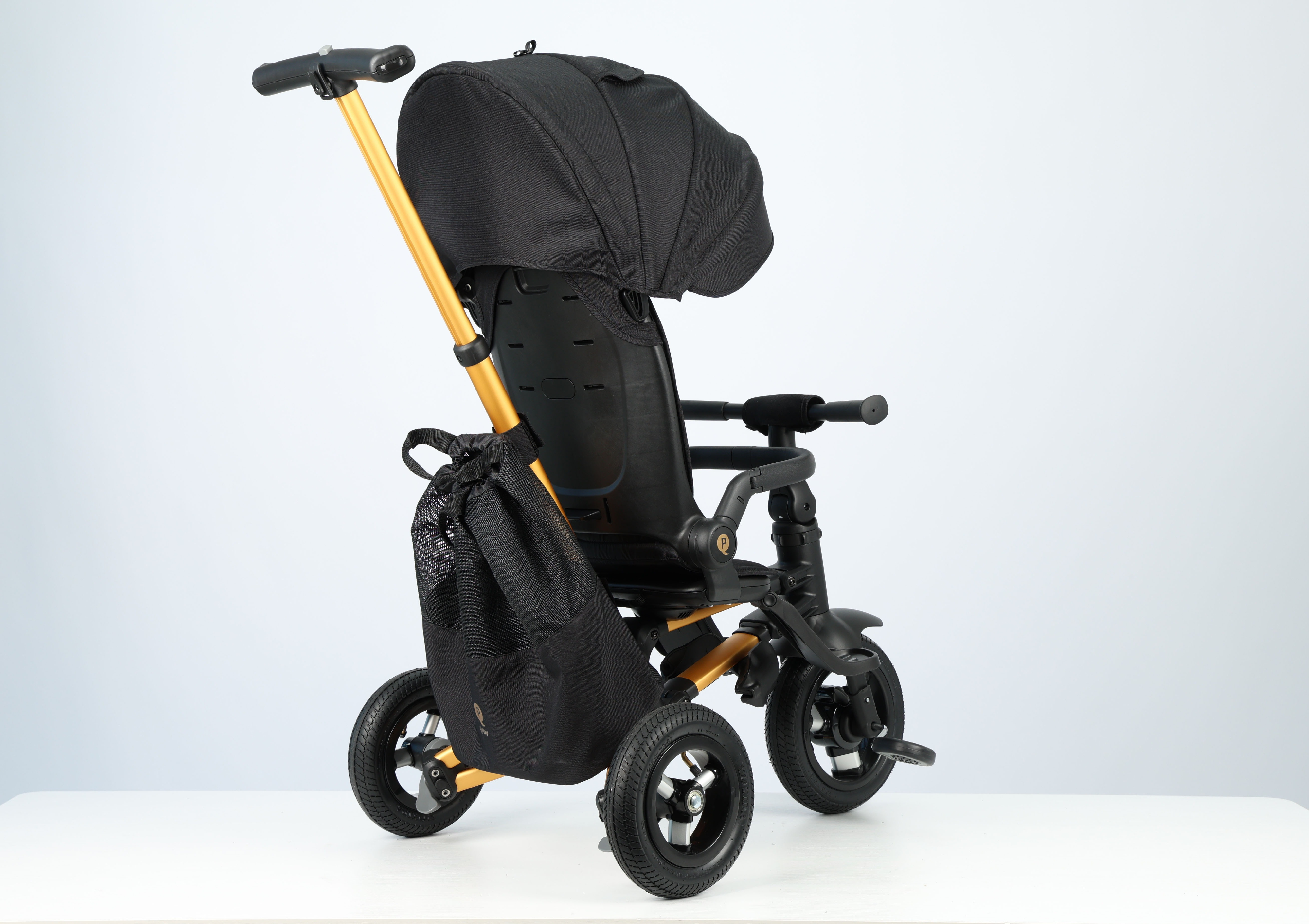 Велосипед трехколесный QPLAY Nova Pro складной черно-золотой (S800NovaProGoldBlack) фото 4