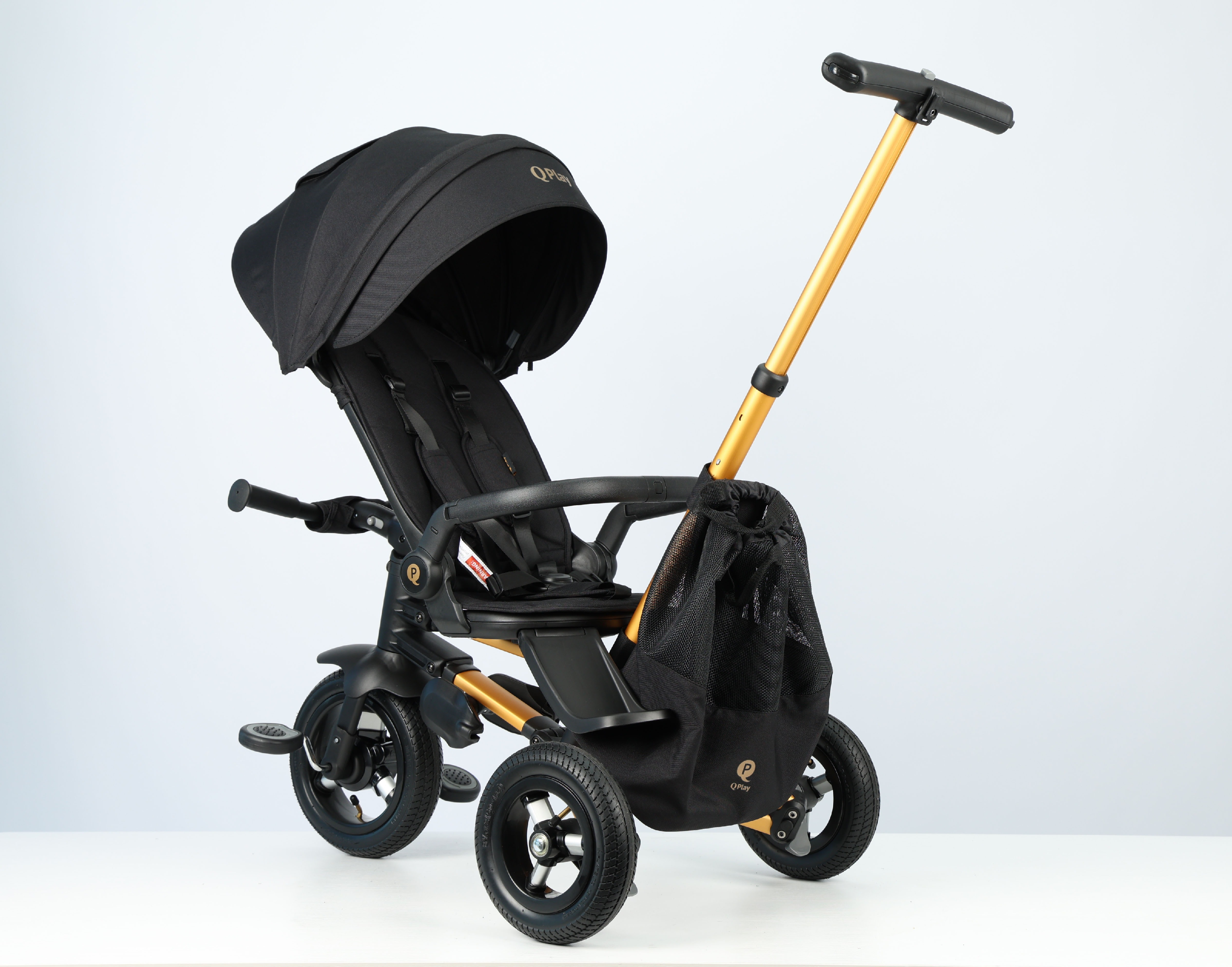 Велосипед трехколесный QPLAY Nova Pro складной черно-золотой (S800NovaProGoldBlack) фото 6