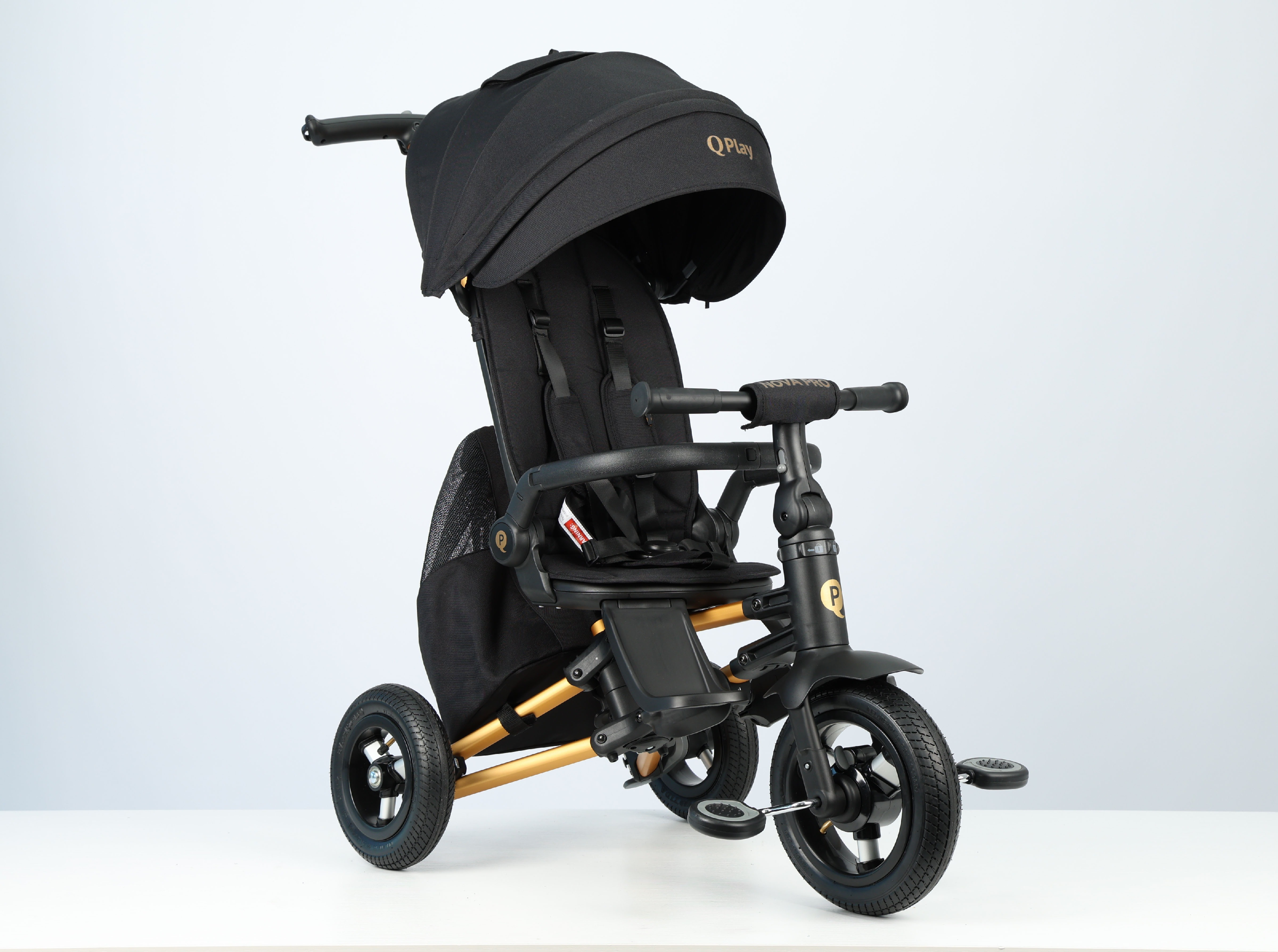 Велосипед трехколесный QPLAY Nova Pro складной черно-золотой (S800NovaProGoldBlack) фото 7