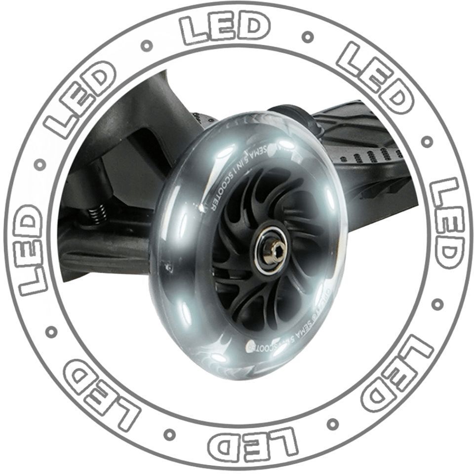 Самокат QPLAY Sema Pro 5-в-1 триколісний чорний (ST-004SemaProBlack)фото7