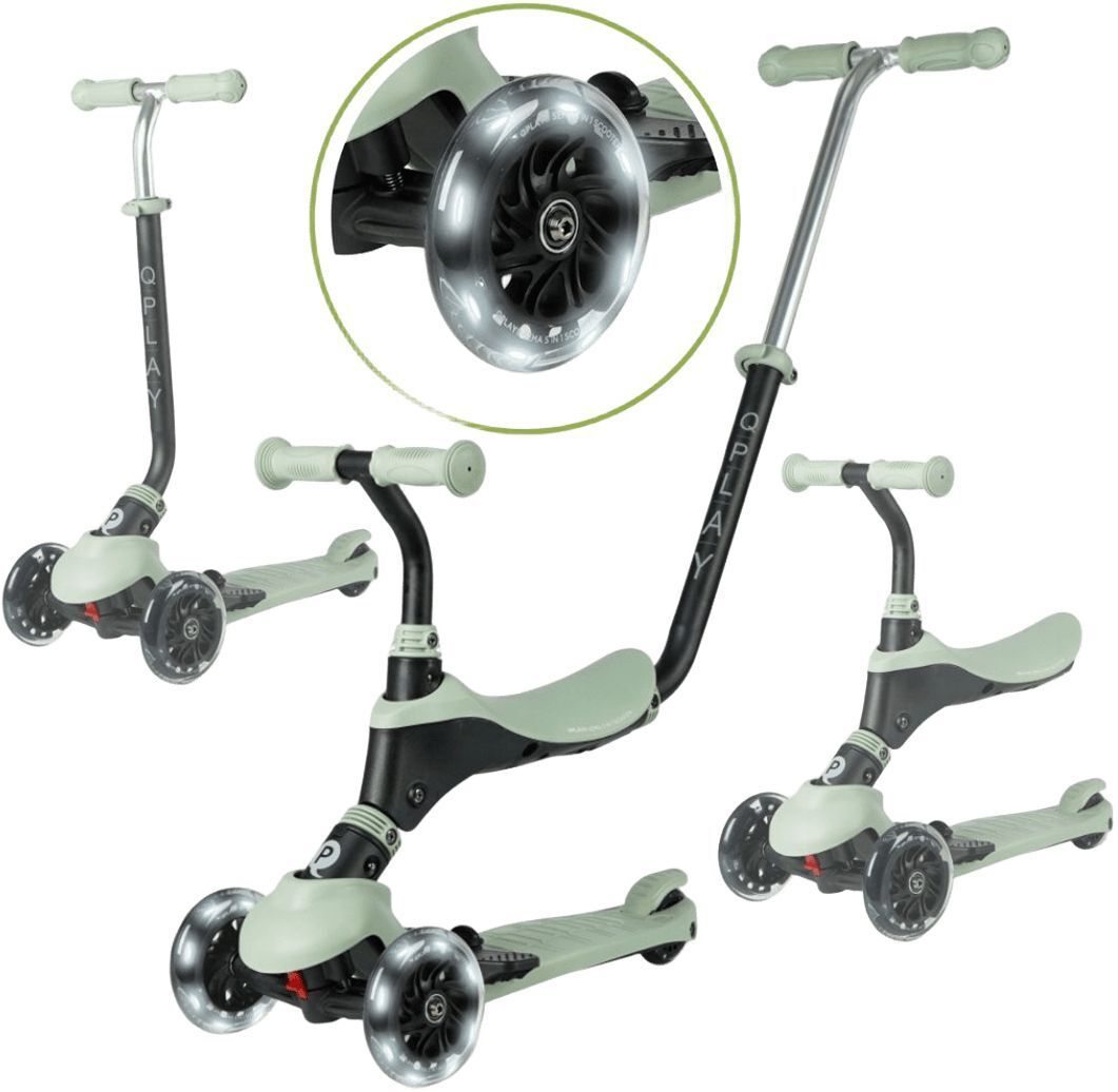 Самокат QPLAY Sema Pro 5-в-1 трехколесный Green (ST-004SemaProGeeen) фото 8