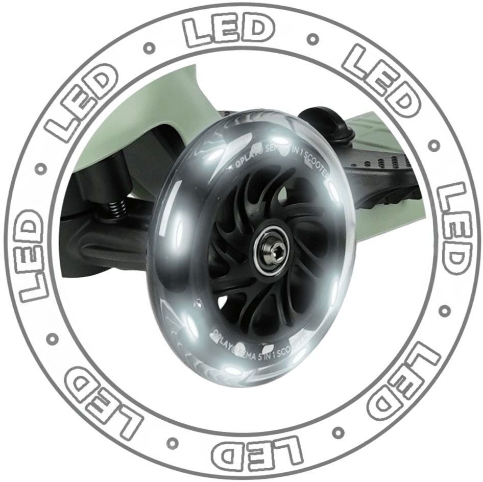 Самокат QPLAY Sema Pro 5-в-1 трехколесный Green (ST-004SemaProGeeen) фото 9