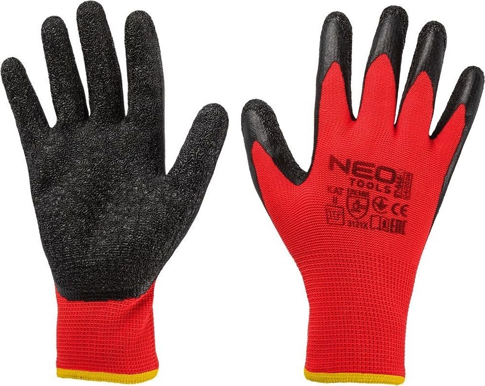 Перчатки рабочие Neo Tools, комплект 12шт, р.10, красно-черные (97-645-10) фото 2