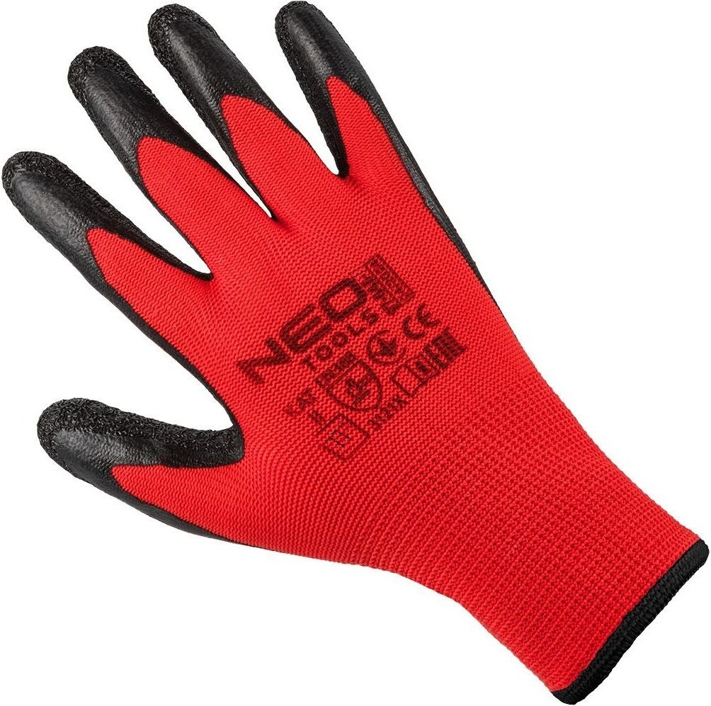 Перчатки рабочие Neo Tools, комплект 12шт, р.11, красно-черные (97-645-11) фото 3