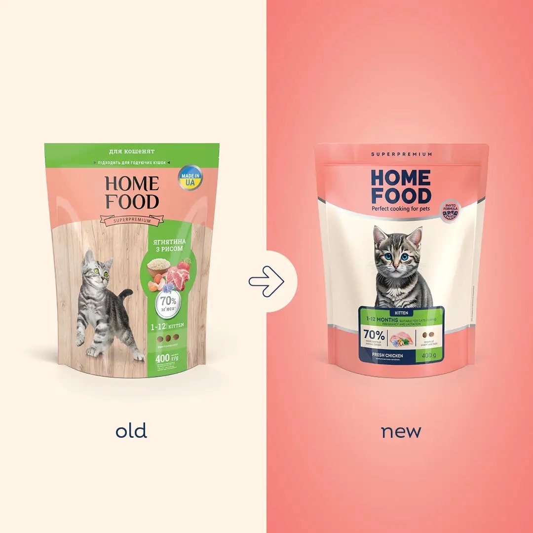 Сухой корм для котят до 12 месяцев HOME FOOD Курица 400г фото 2