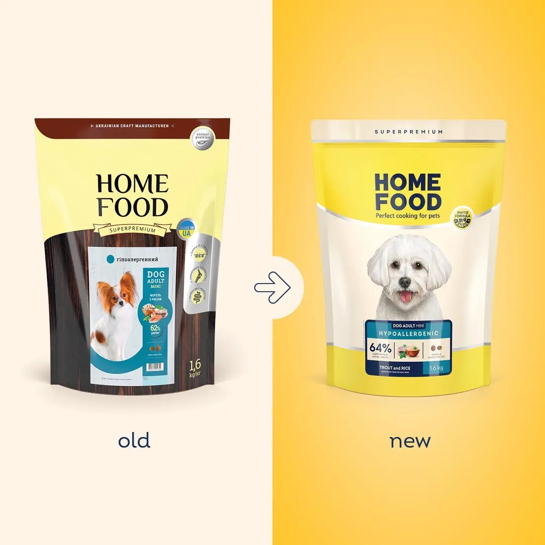 Сухий корм для дорослих собак малих порід HOME FOOD Форель та рис гіпоалергенний 1.6кгфото2