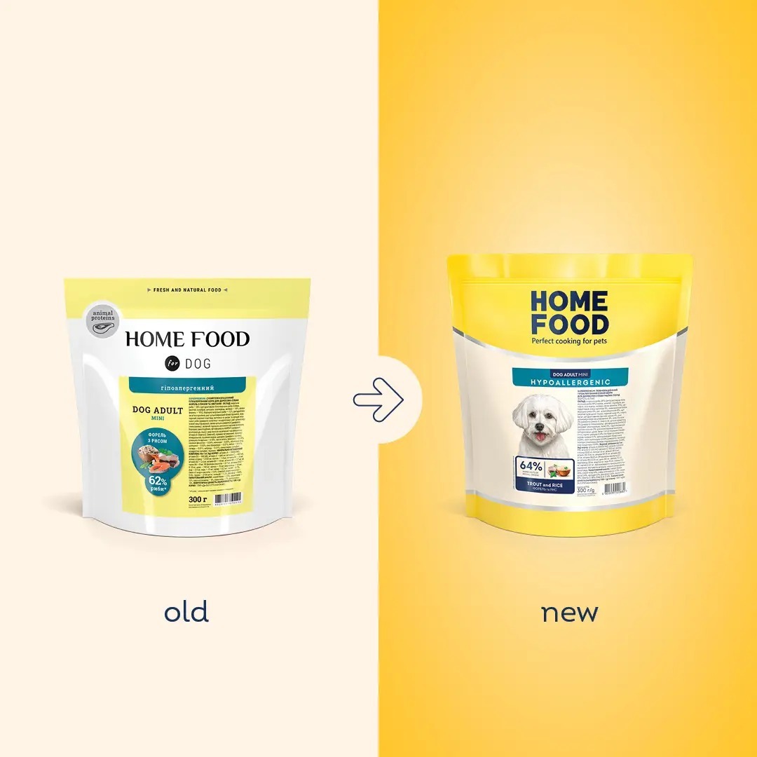 Сухий корм для дорослих собак малих порід HOME FOOD Форель та рис гіпоалергенний 300гфото2