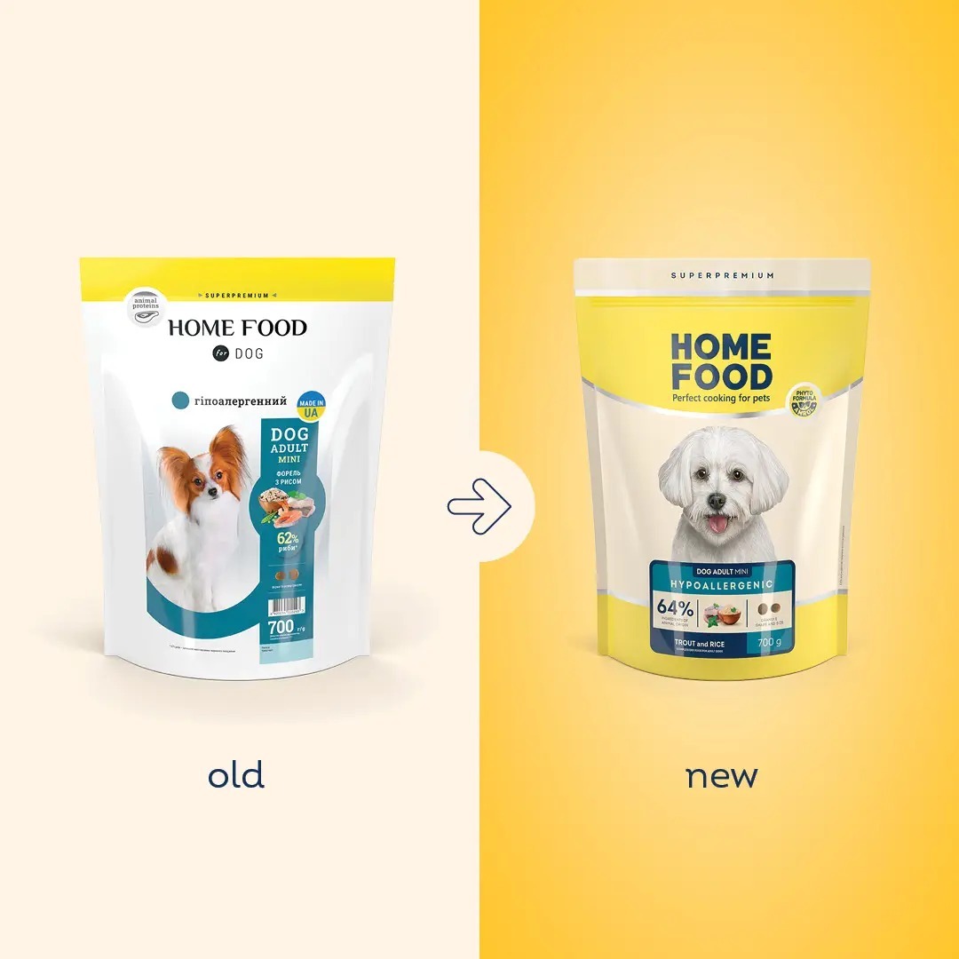 Сухий корм для дорослих собак малих порід HOME FOOD Форель та рис гіпоалергенний 700гфото2