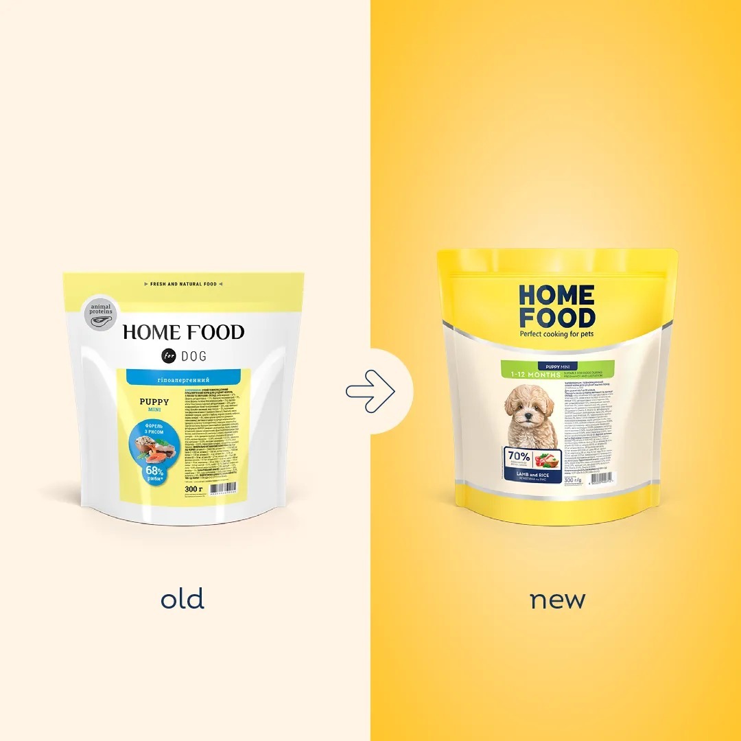 Сухий корм для цуценят малих порід HOME FOOD Ягнятина та рис від 1 до 12 місяців 300гфото