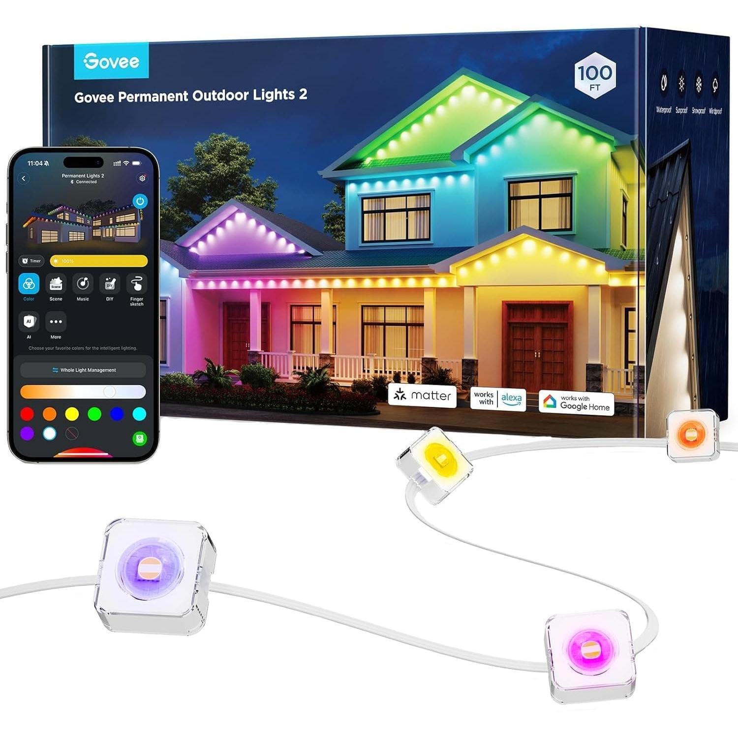 Лента светодиодная умная Govee H705 Permanent Outdoor Lights 2, 30м, IP65, белый (H705E311) фото 2