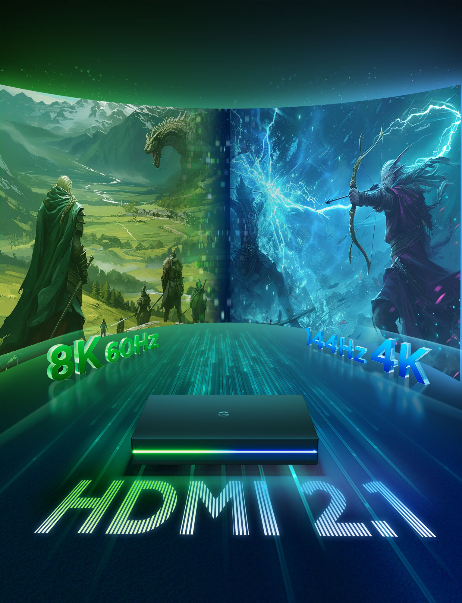 Набір підсвічування Govee H8604 AI Sync Box Kit 55-65', RGBWIC, WI-FI/Bluetooth, чорний (H8604C12)фото