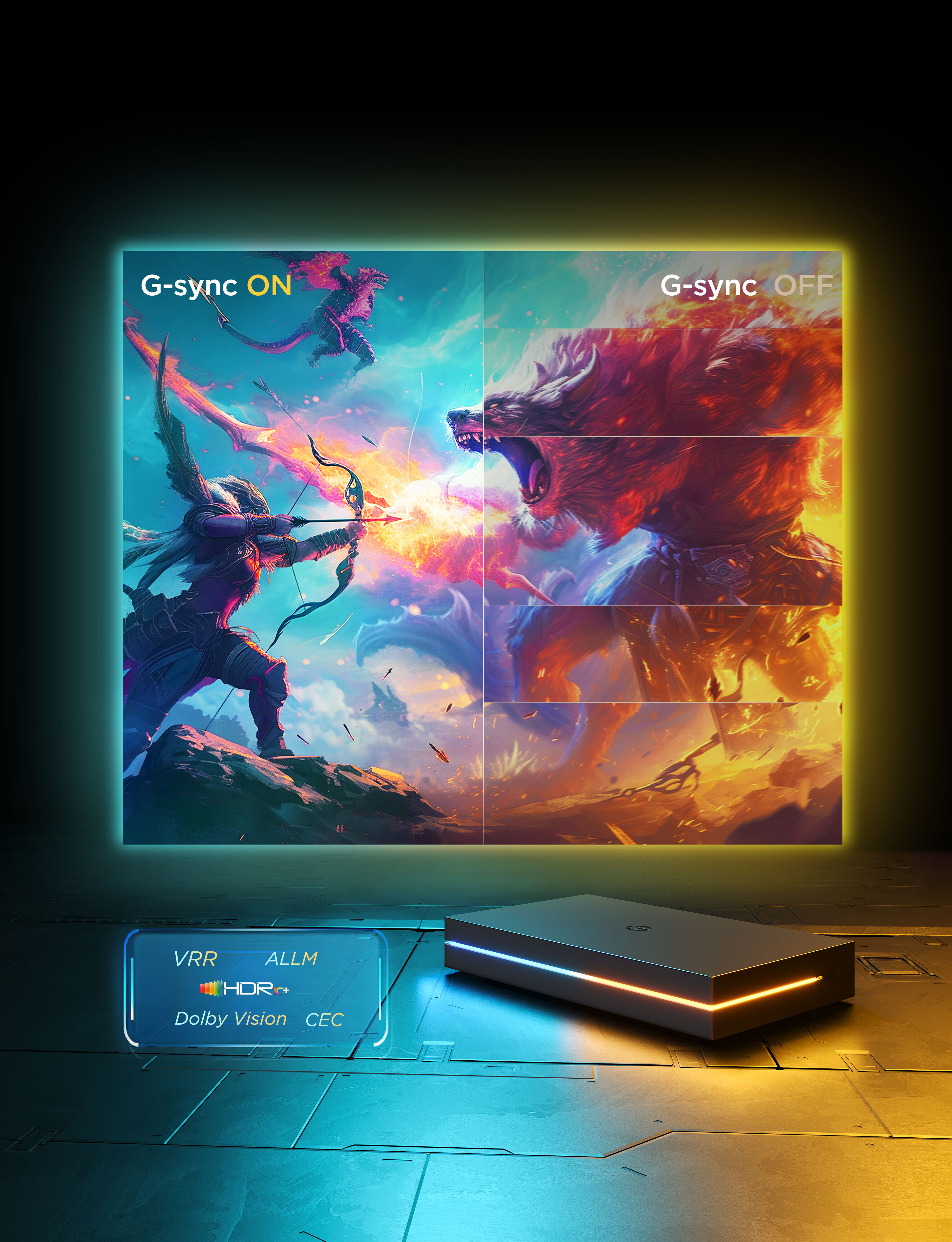 Набір підсвічування Govee H8604 AI Sync Box Kit 55-65', RGBWIC, WI-FI/Bluetooth, чорний (H8604C12)фото