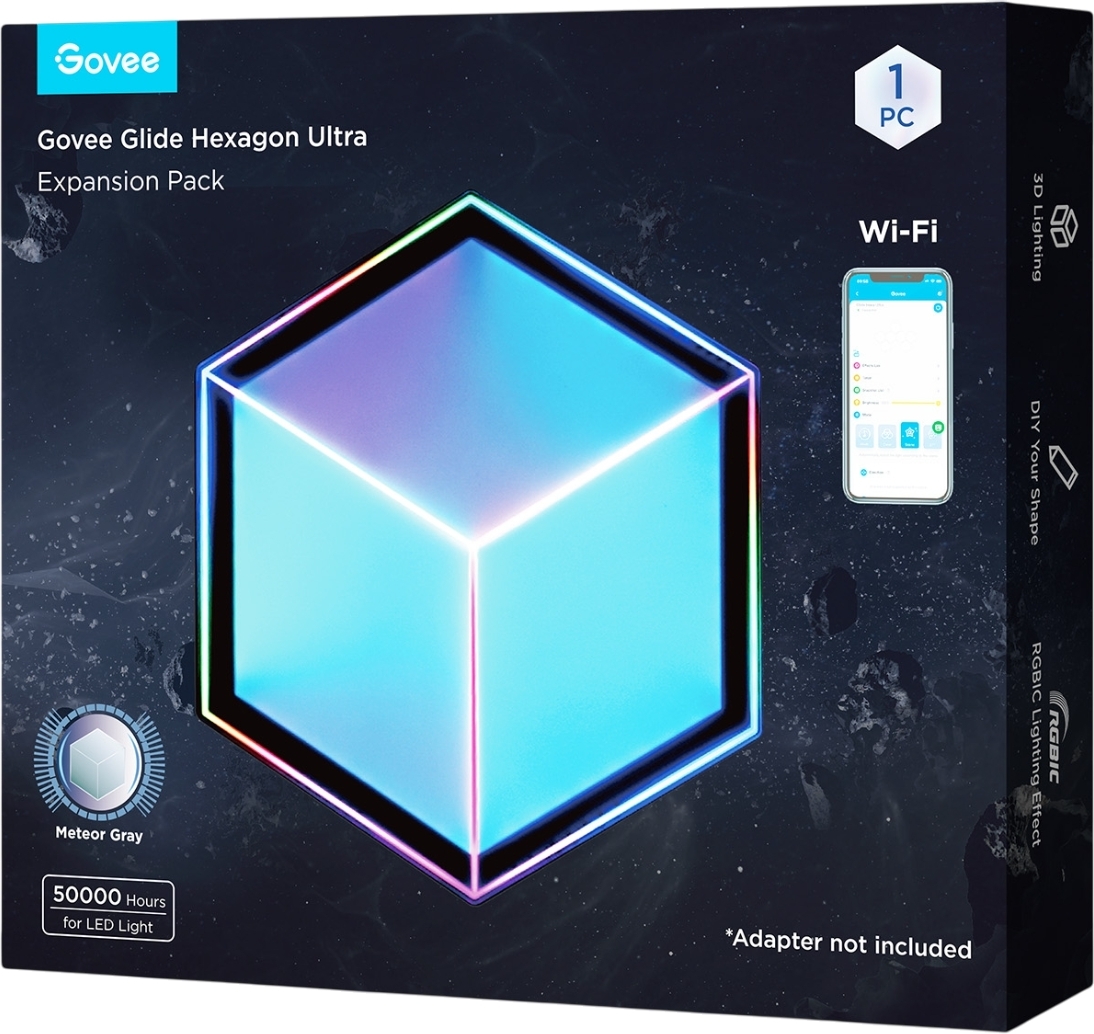 Настенный светильник Govee H106A Glide Hexagon Light Panels Ultra expansion pack, 1шт, RGBIC, WI-FI/Bluetooth фото 3
