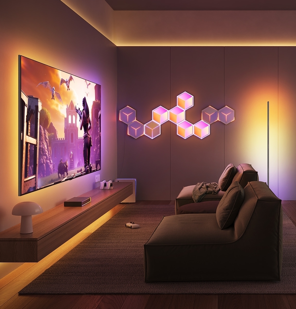 Настенный светильник Govee H106A Glide Hexagon Light Panels Ultra expansion pack, 1шт, RGBIC, WI-FI/Bluetooth фото 5
