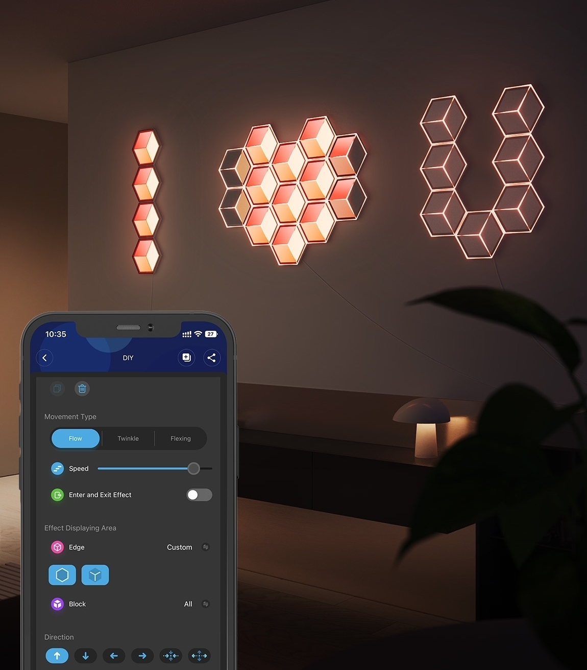 Настенный светильник Govee H106A Glide Hexagon Light Panels Ultra expansion pack, 1шт, RGBIC, WI-FI/Bluetooth фото 7