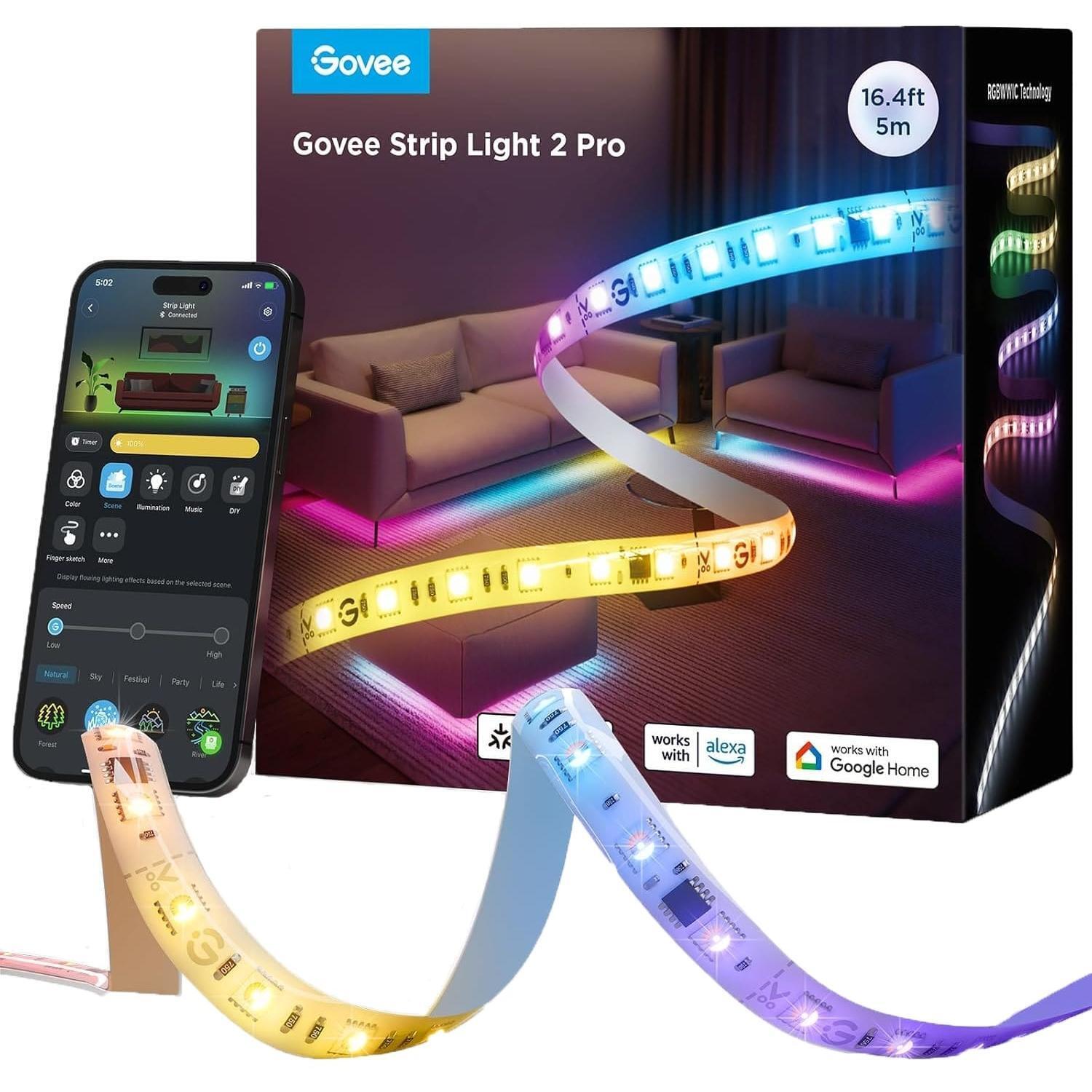 Лента светодиодная умная Govee H61F5 Strip Light 2 Pro, 5м, білий (H61F53D1) фото 2