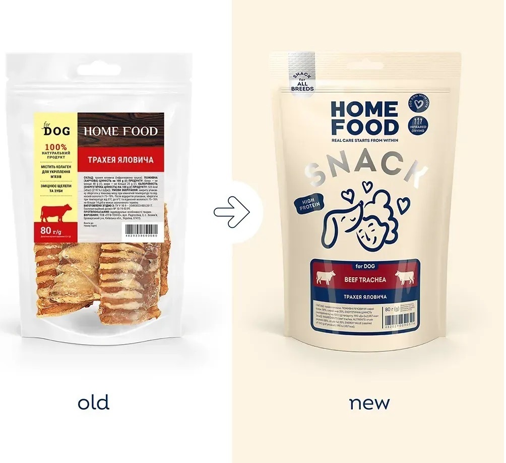 Лакомство для собак HOME FOOD трахея говяжья 80г фото 2