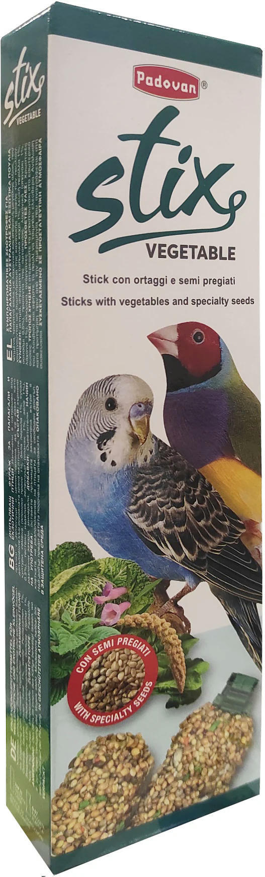 Ласощі для хвилястих папуг Padovan Stix vegetable cocorite 80г (PP00346)фото2