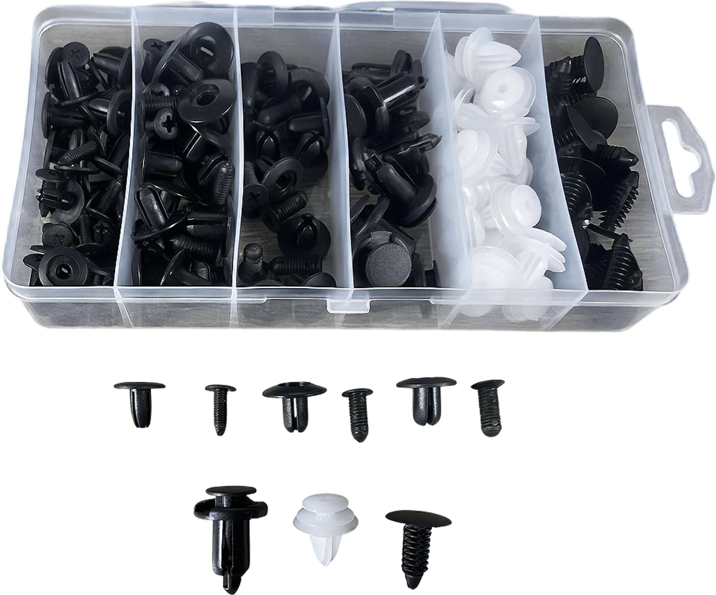 Комплект Poputchik инструменты для снятия обшивки + автомобильные клипсы 100шт (24-144/CG100) фото 2