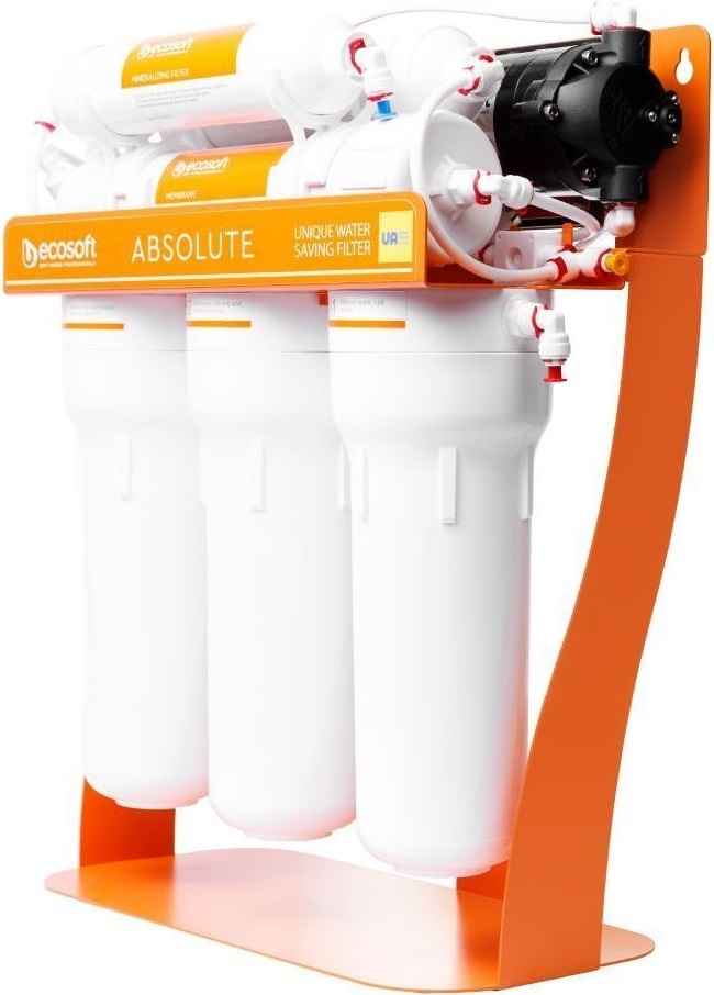 Фільтр зворотного осмосу Ecosoft Absolute з мінералізатором та помпою на станині (MO675MPSECO)фото