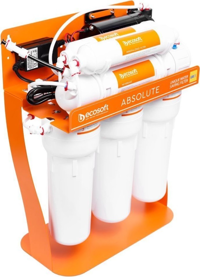 Фільтр зворотного осмосу Ecosoft Absolute з мінералізатором та помпою на станині (MO675MPSECO)фото