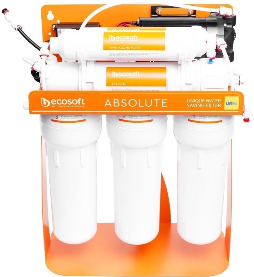 Фільтр зворотного осмосу Ecosoft Absolute з мінералізатором та помпою на станині (MO675MPSECO)фото