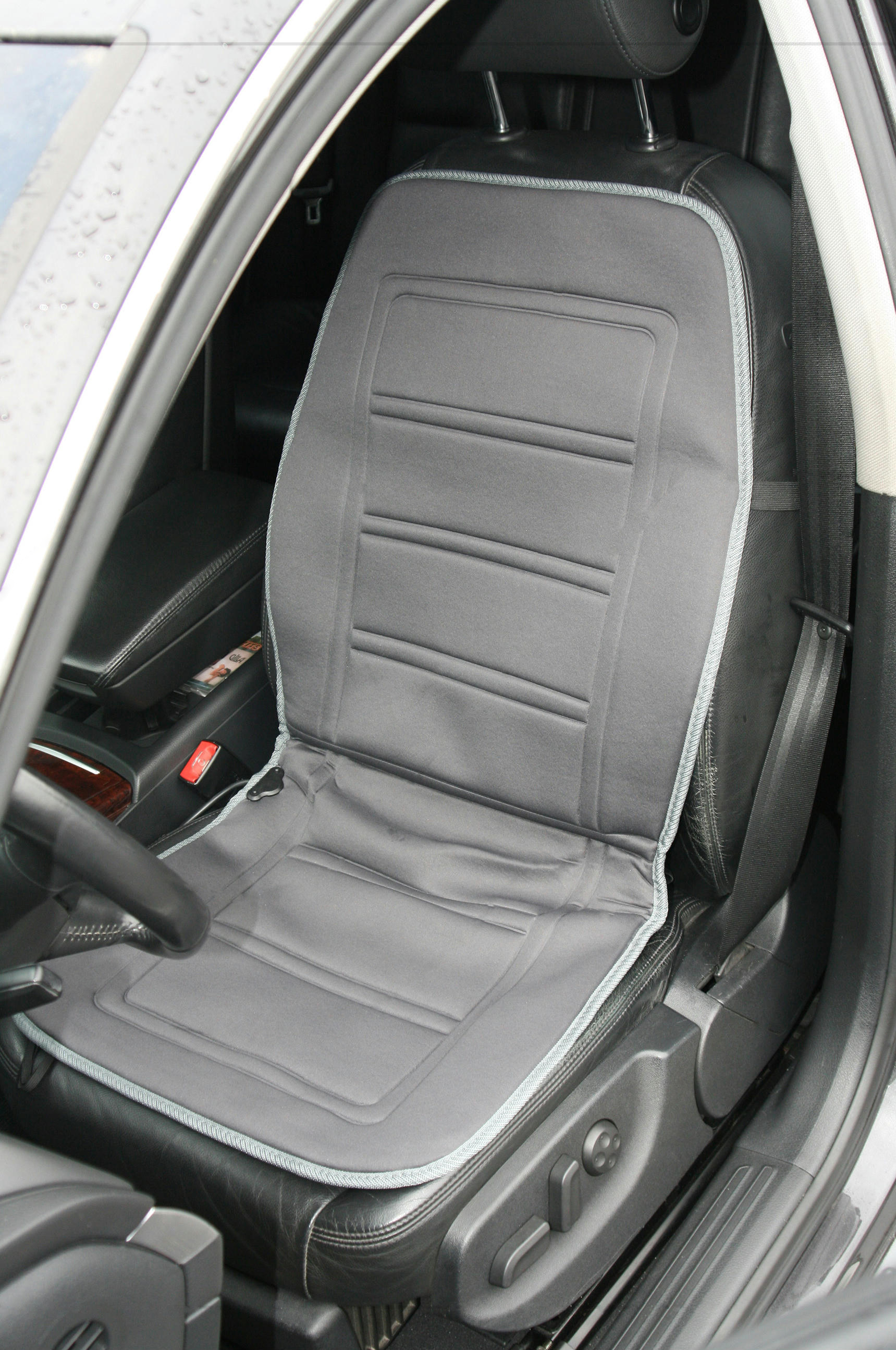 Накидка на сиденье Дорожная карта с подогревом 12В черная низкая (DK-514BK) фото 2