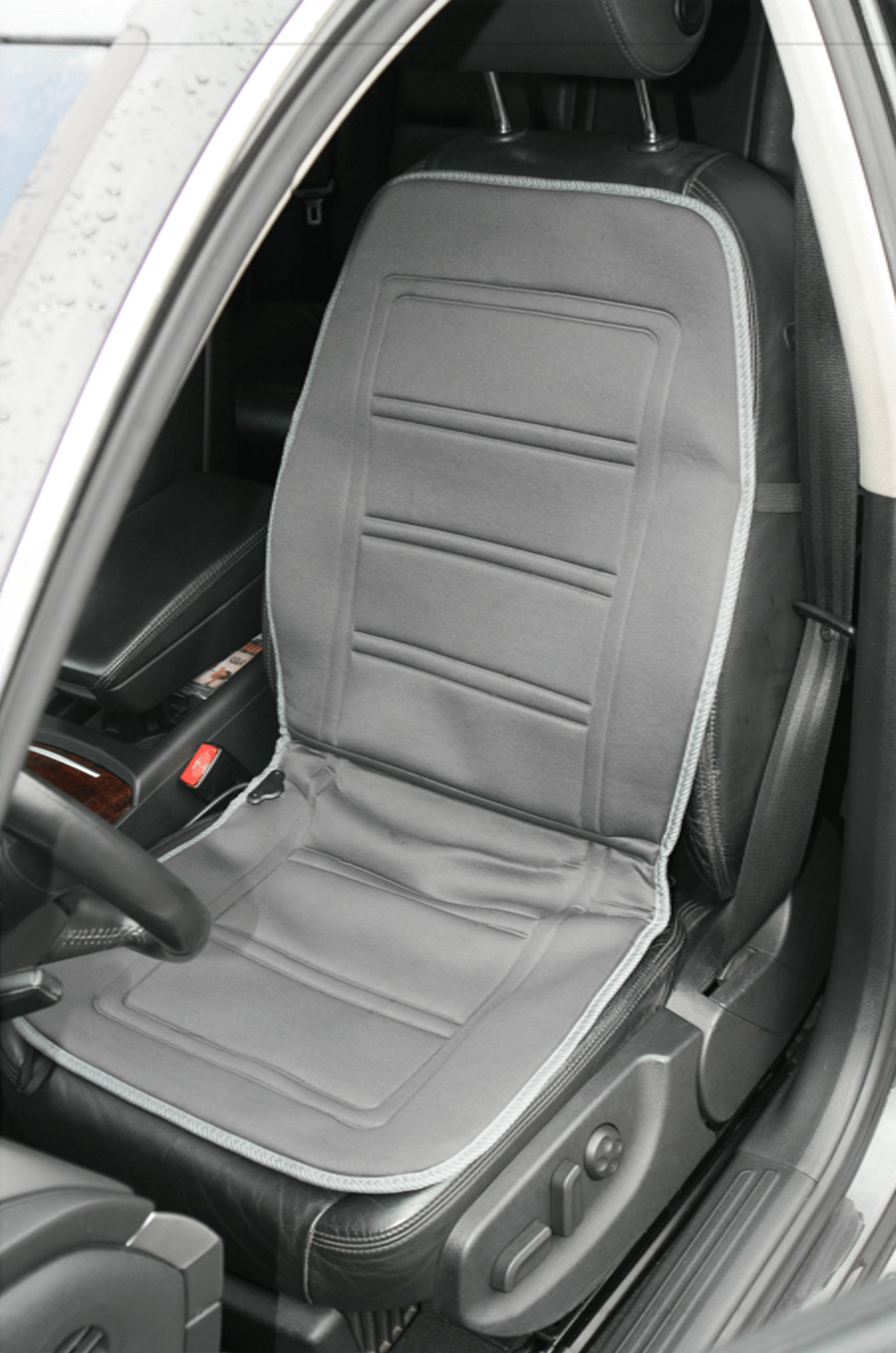 Накидка на сиденье Дорожная карта с подогревом 12В серая низкая (DK-514GR) фото 2