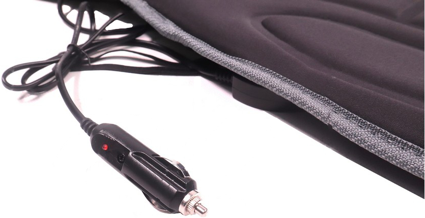 Накидка на сиденье Дорожная карта с подогревом 12В серая высокая (DK-515GR) фото 3