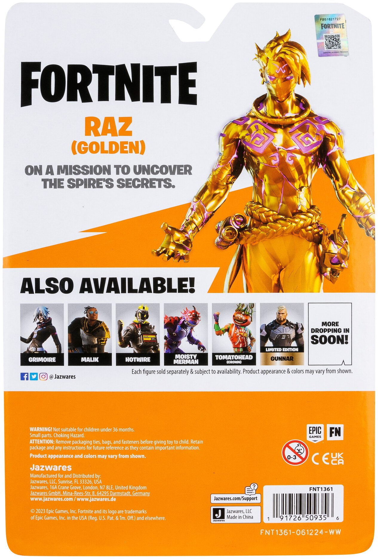 Колекційна фігурка Fortnite Solo Mode Raz, Golden, (FNT1361)фото19