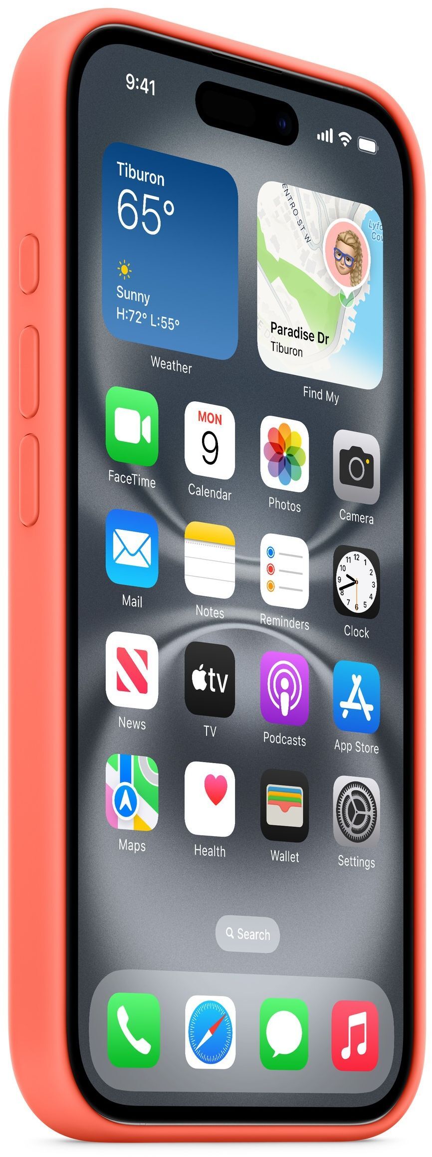 Чехол Apple для iPhone 16 Silicone Case with MagSafe Tangerine (MDGN4ZM/A) фото 