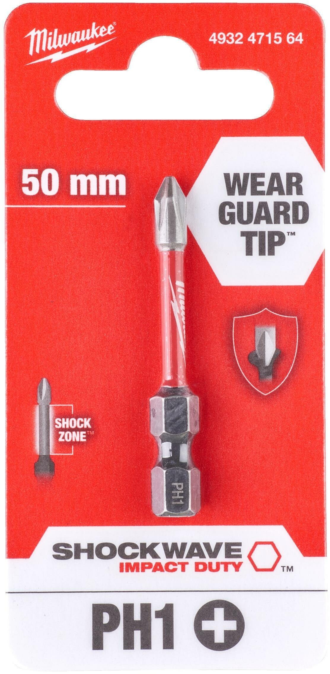 Біта Milwaukee Shockwave, PH1х50мм (4932471564)фото