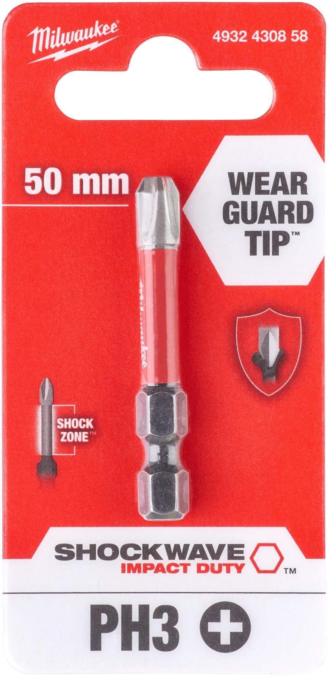 Біта Milwaukee Shockwave, PH3х50мм (4932430858)фото2
